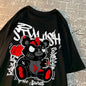 Explodierende schwarze Puppenbär-Männer-Frauen-T-Shirts Hochwertige Baumwolltops Sommer Locker T-Shirts Einfachheit Atmungsaktive Streetwear