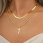 Cross Pendant Necklace | Gold Minimalist Unisex