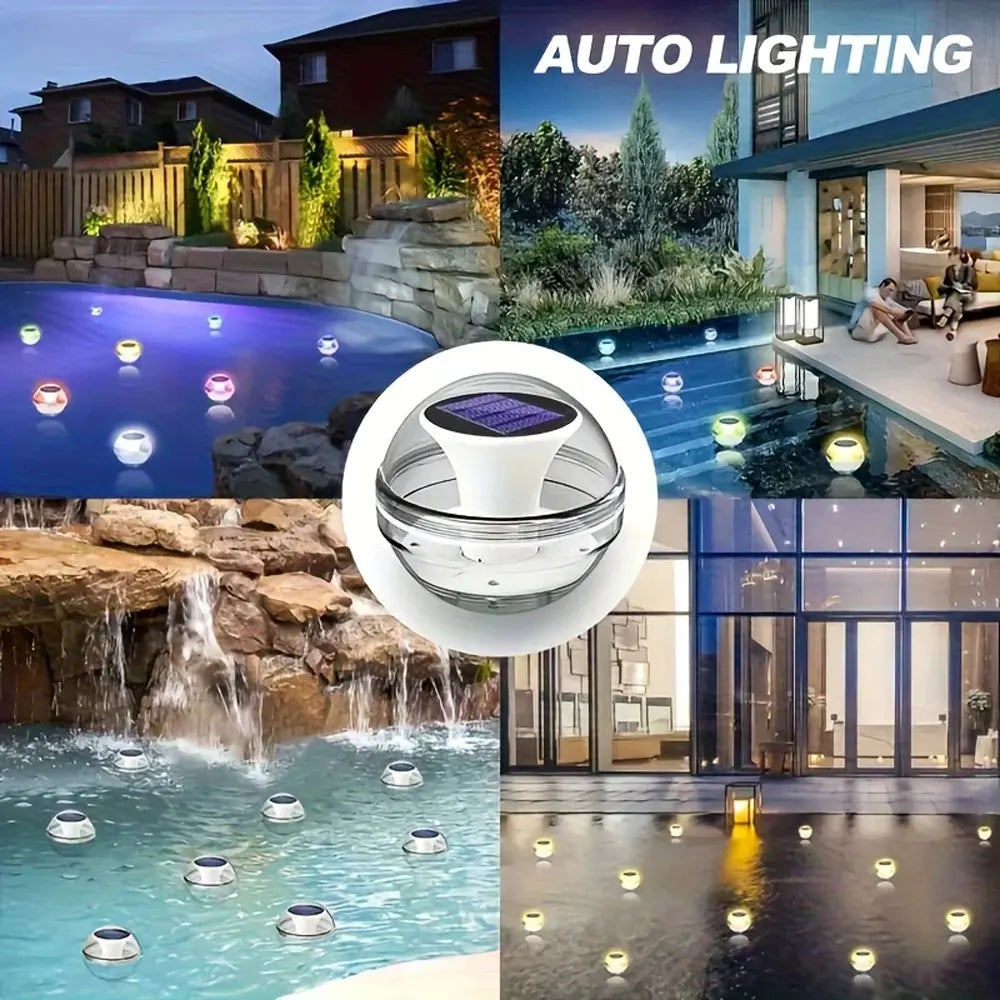 Led Solar Floating Lamp Swimming Pool Ball Solar Panel Powered Pond Drift Waterproof Glow Show Disco Color Changing light