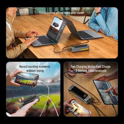 Sales AOHI The Future Starship Power Bank 240W 27600mAh LED Display Power Bank with 3FT C-C Cable Two-way Quick Charge 140W