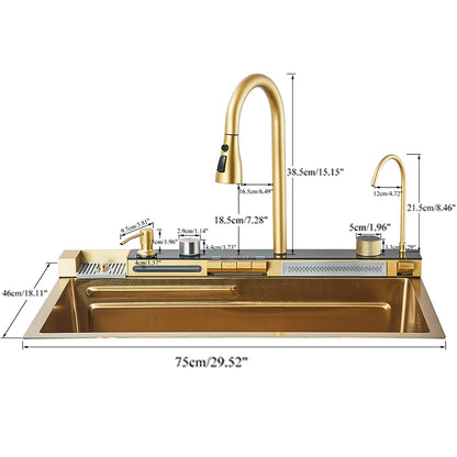 Smart Kitchen Sink Set – Digital Display, Waterfall, Water Purifier & Soap Dispenser