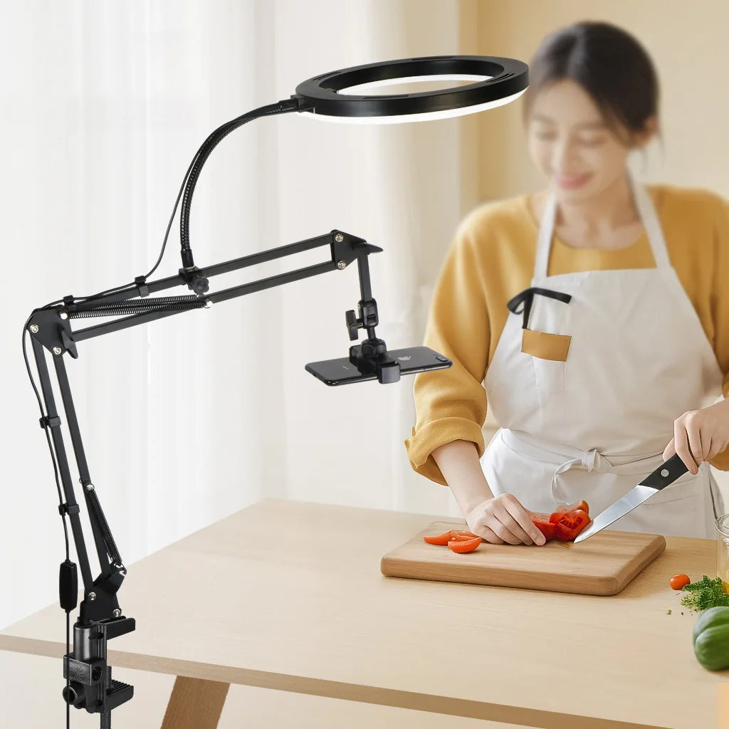 Live-Ständer Handy Professionelle Overhead-Beleuchtung Feste Aufnahme Kamera Mit Anleitungs-Aufnahme Video Selfie Stick
