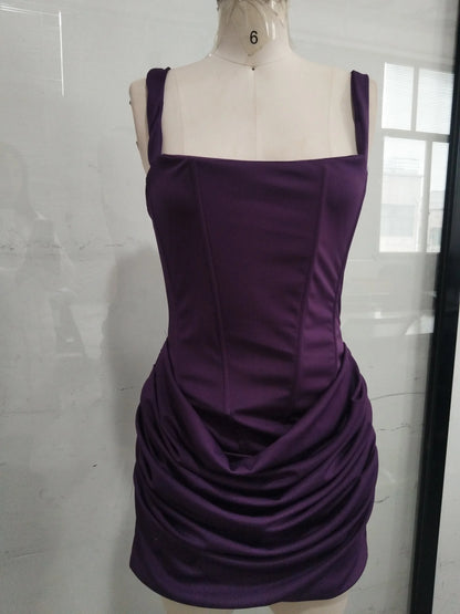 Women's Off-Shoulder Sling Dress – Slim Evening Gown