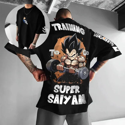 Anime Harajuku Dragon Ball Vegeta Herren Sommer T-Shirt 2025 Oversized Retro Street Damen Lässiges Lockeres Kurzarm Unisex Oberteil
