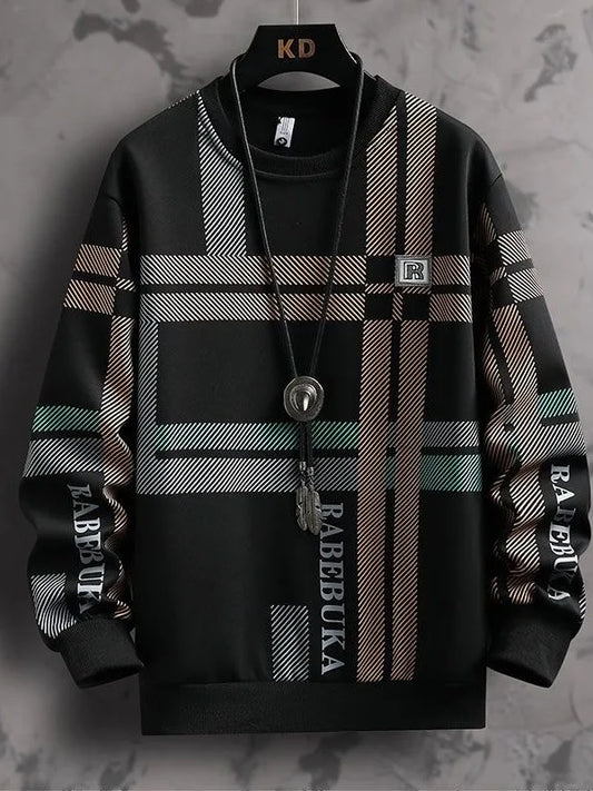 Herren Locker Geschnittenes Schweres Sweatshirt Langarm Frühling Herbst