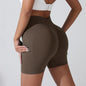 Damen-Sporthose mit Pfirsich-Po-Lifting, hoher Taille und Taillenstraffung, schlankmachende Laufhose, schnell trocknend, dreiviertel-enge Hose