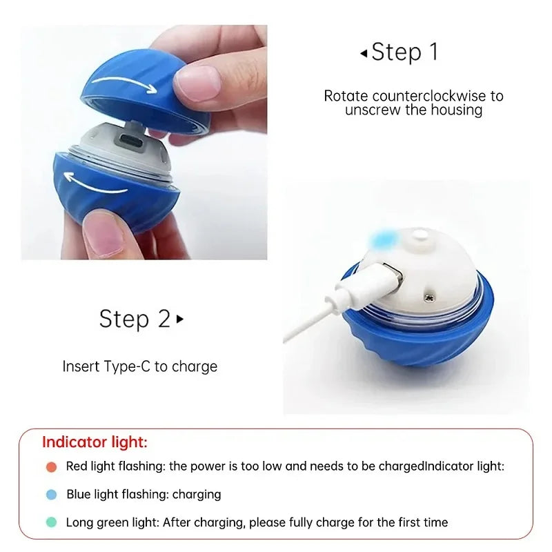 Hundespielzeug Ball Automatisch beweglicher, springender, rollender Ball USB Intelligenter interaktiver Hundekauspielball für Welpen