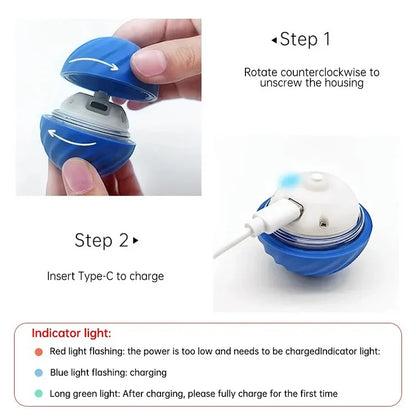 Hundespielzeug Ball Automatisch beweglicher, springender, rollender Ball USB Intelligenter interaktiver Hundekauspielball für Welpen