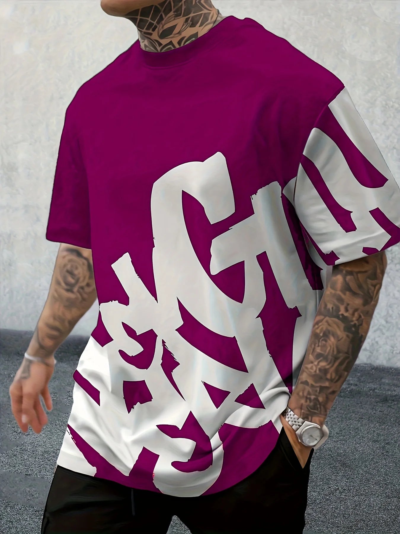 2025 Neuer Sommer personalisierter Buchstaben-Print Bequemes und atmungsaktives Rundhals-T-Shirt Outdoor High Street Top