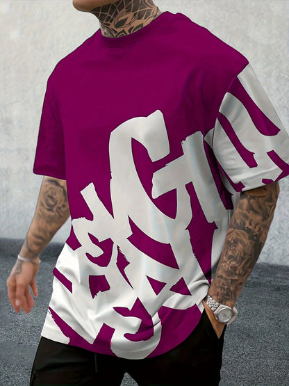 2025 Neuer Sommer personalisierter Buchstaben-Print Bequemes und atmungsaktives Rundhals-T-Shirt Outdoor High Street Top
