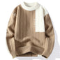 Herbst und Winter Neue Freizeitmode Farbabstimmung Trend Warmer Outdoor Bequemer Pullover Herren Strick Unterhemd