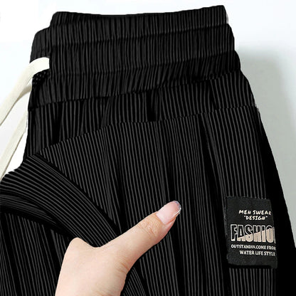 Men's Ice Silk Casual Pants – Loose Drapey Straight Leg