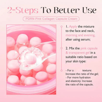 PINK COLLAGEN CAPSULE CREAM 5% Niacinamide Hydrolyzed Collagen Deep Hydrating Jelly Cream Moisturizer Plump,Nourished Skin Care