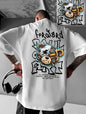 Europäisches und amerikanisches Herren-T-Shirt mit mechanischem Bären-Buchstabenprint, bequem und atmungsaktiv, Rundhals, Outdoor-Street-Top für den Sommer