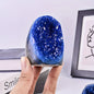 Uruguayan Blue Quartz Geode Cluster | Home Office Decor