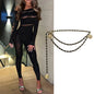 HLJ&GG Sexy Sparkling Rhinestone Hollow Bodycon One Piece Jumpsuits Women One Shoulder Long Sleeve Slim Playsuit With Chain 2025
