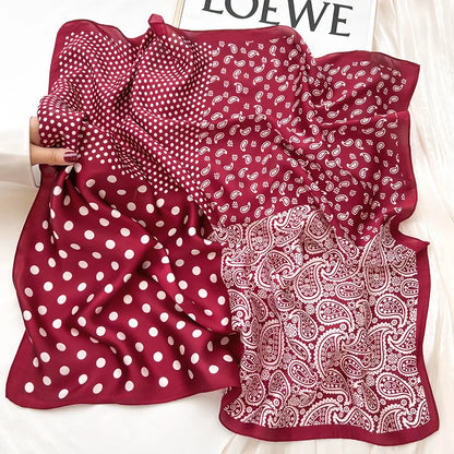 New Silk Scarf Neckerchief Women's Silk Square Scarf Purse Luxury Scarf for Women Designer Silk Headscarf SJ01