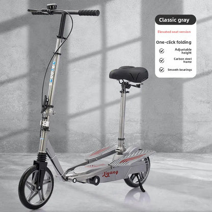 Wholesale Folding Kick Scooter with Shock Absorbers Dual Wing Design Commuting Portable Adult Student Scooter Kick Scooter