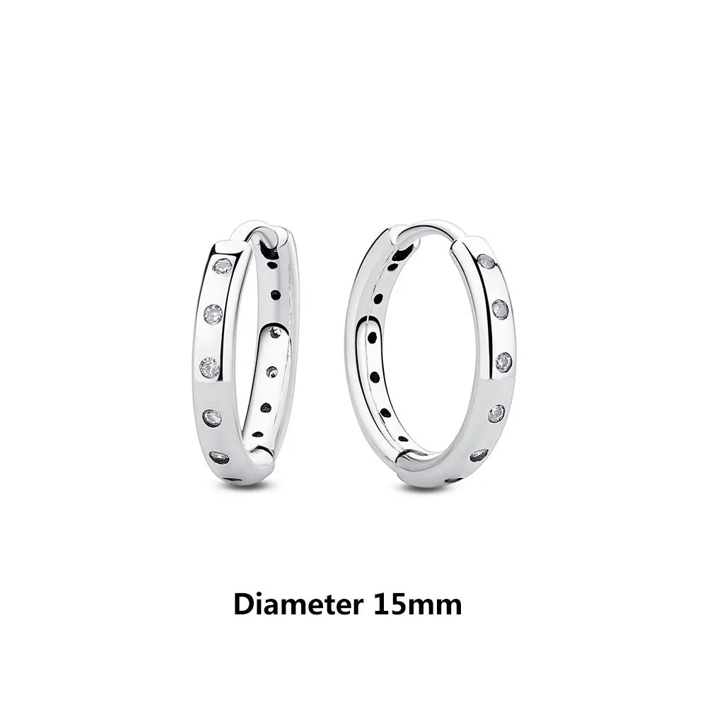 Original 925 Sterling Silber Ohrringe 2025 Stecker Creolen Kristall Ohrringe für Damen Roségold Krone Herz Unendlichkeit Biene Ohrring Schmuck
