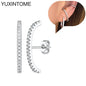 925 Sterling Silver Ear Needle Fashion Hoop Earrings White Crystal Luxury Women's Silver Earrings Wedding Women's Jewelry Gift