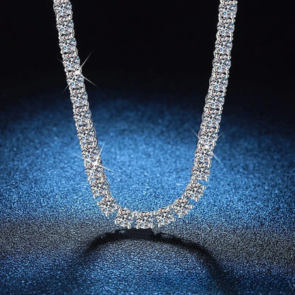 Moissanite Tennis Necklace 18K Gold PT950 Hip Hop