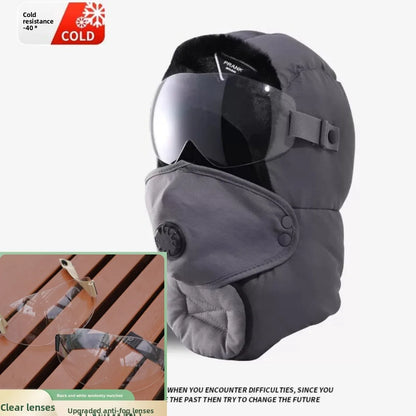 Men's Winter Cycling Hat Windproof Warm  Vehicle Cotton Cap Ear Protection ex Casual Sle Foldable Cap