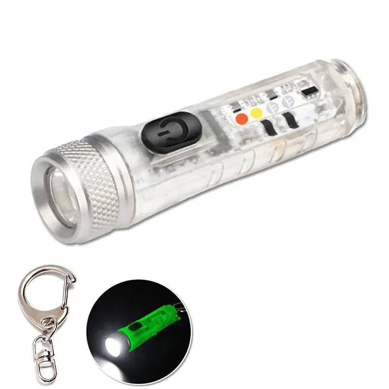 Mini-Schlüsselanhänger-Taschenlampe, LED, wiederaufladbar, tragbar, magnetisch, USB-Ladelampe, Hochleistungs-Camping-Langstreckenlaterne