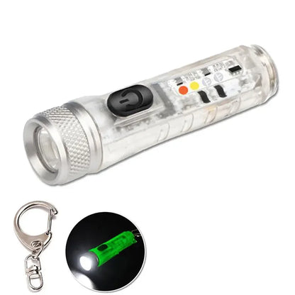 Mini-Schlüsselanhänger-Taschenlampe, LED, wiederaufladbar, tragbar, magnetisch, USB-Ladelampe, Hochleistungs-Camping-Langstreckenlaterne
