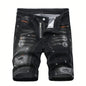 Men's Ripped Denim Shorts Breathable Bermuda Streetwear