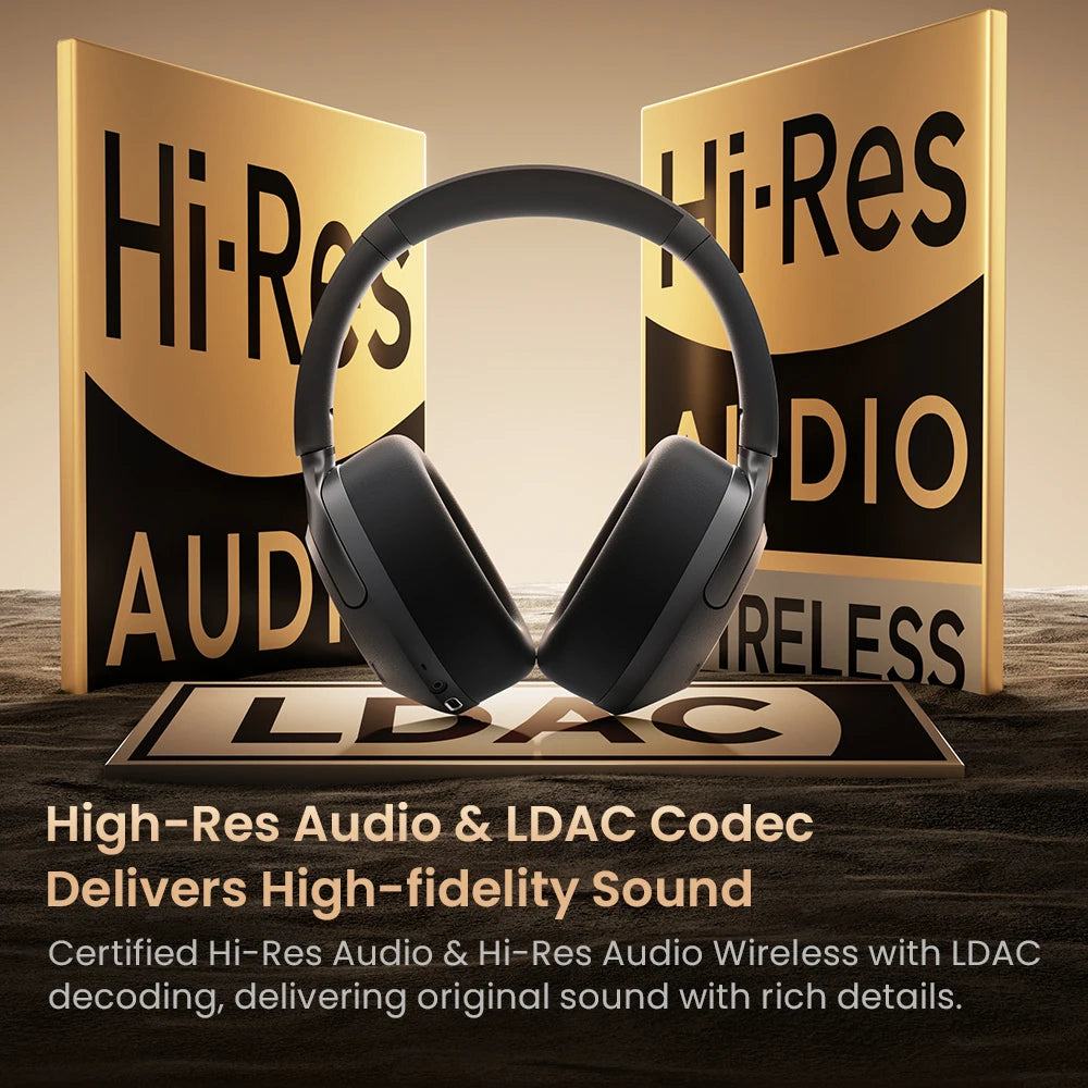 HAYLOU S40 ANC Kabellose Kopfhörer 50dB Geräuschunterdrückung Hi-Res 3D Spatial Audio Kopfhörer mit LDAC Bluetooth 6.0 Over-Ear Headset