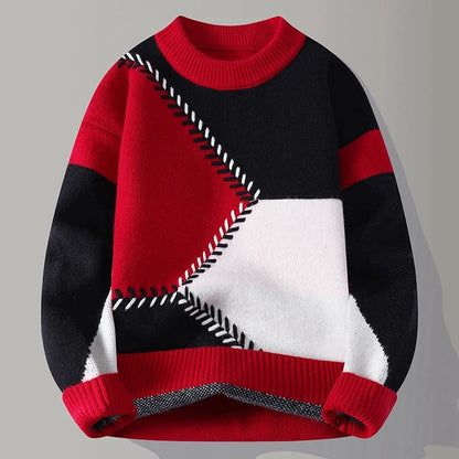Pullover Herren 2025 Winter Buchstabenmuster dicker Pullover Herren Studenten Jugend Pullover Herbst Herren Wollpullover komplett