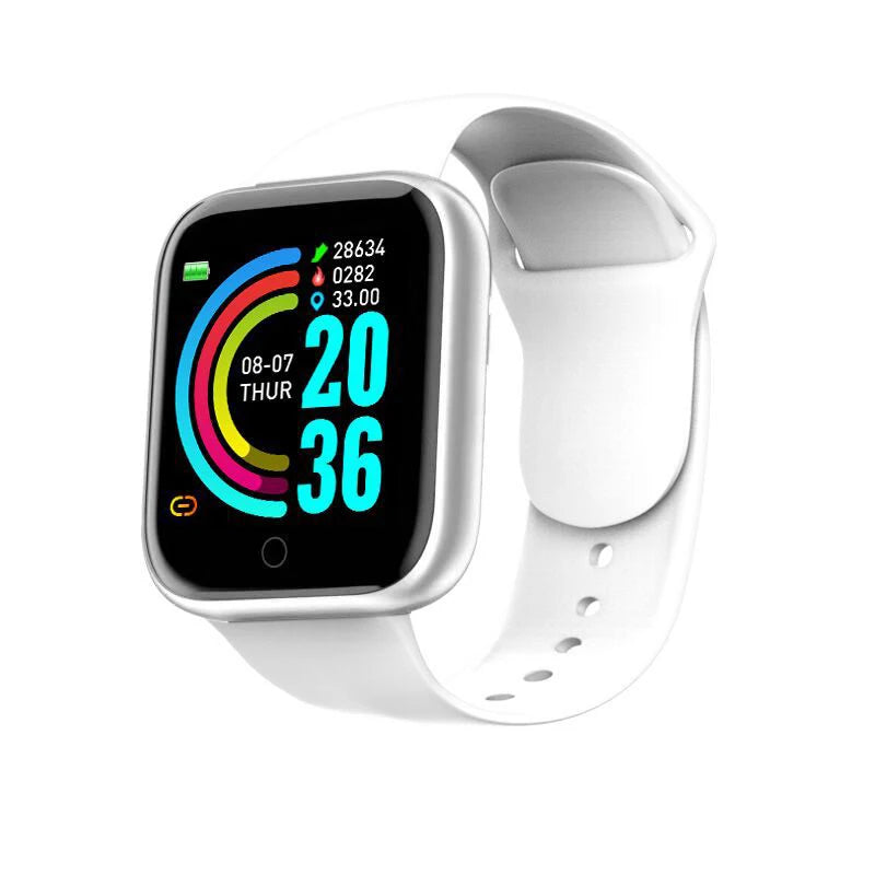Multifunktionale Smartwatch für Herren und Damen, Bluetooth-verbundenes Telefon, Musik, Fitness-Sportarmband, Schlafmonitor, Y68 Smartwatch D20