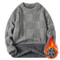 New Solid Color Homestays Men's Autumn and Winter Warm Thick Crewneck Sweater Casual and Comfortable Home Pajamas