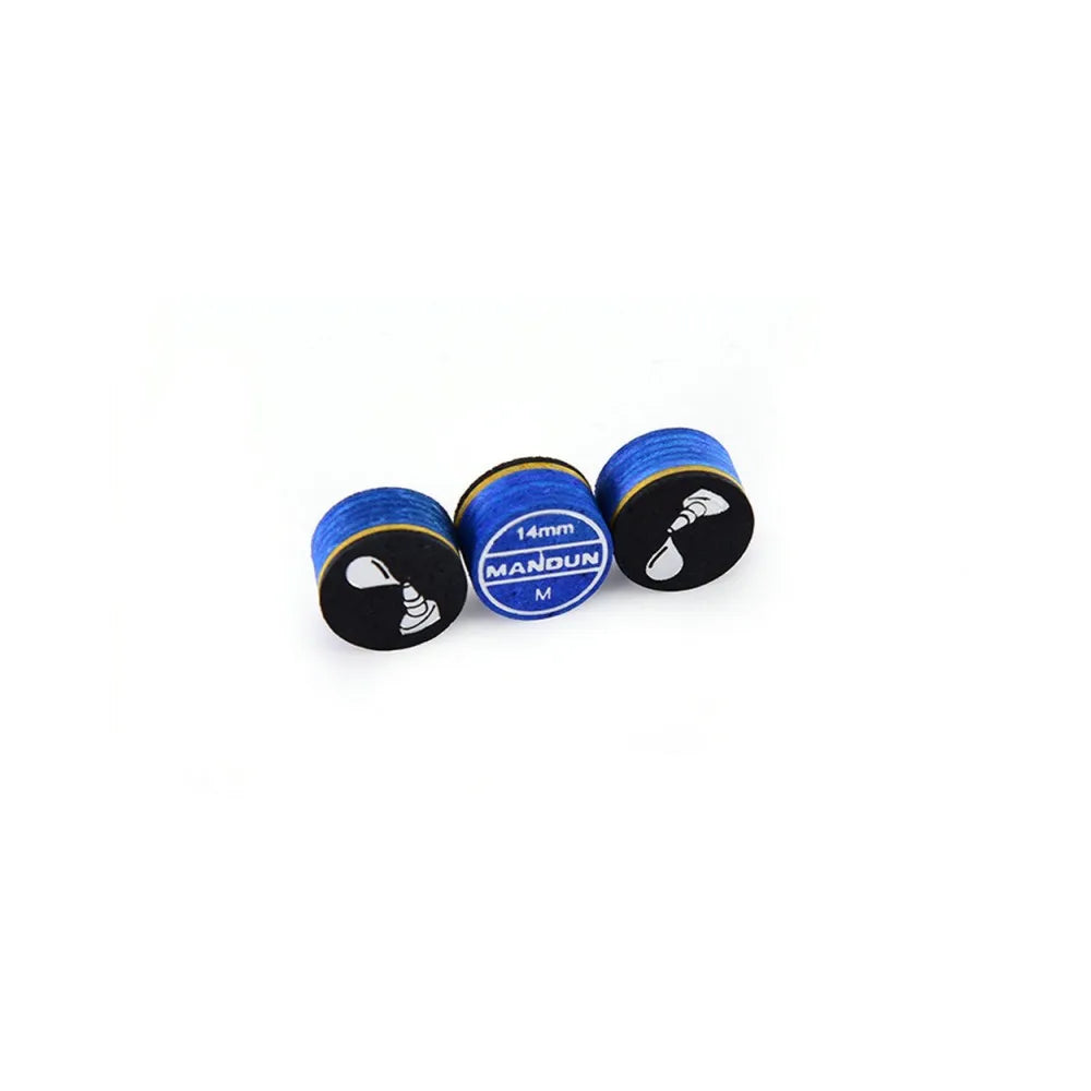 ManDun Professional Mehrschichtiger Leder Billard Queue Tip Meeresblau 11mm 14mm