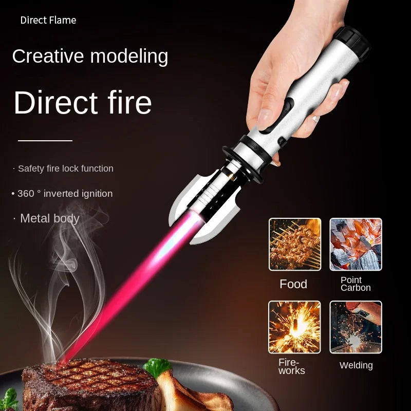 Kitchen Outdoors Torch Flame Jet Gas Lighter Cigarette Smoking Accessories Windproof Turbo Metal Jewelry Welding Cigar Lighters