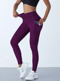 Neue High-Waist-Damen-Leggings Stretch-Yoga-Hosen Strumpfhosen mit Taschen Push-Up-Fitness-Lauf-Sportbekleidung Unifarbene Hosen