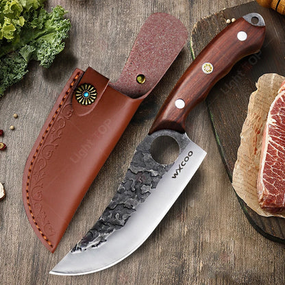Professional Kitchen Forged Knife BBQ Cooking Chef Knives Wooden Handle Meat Cleaver Fruit Cutter Boning Knife Kitchen Supplies