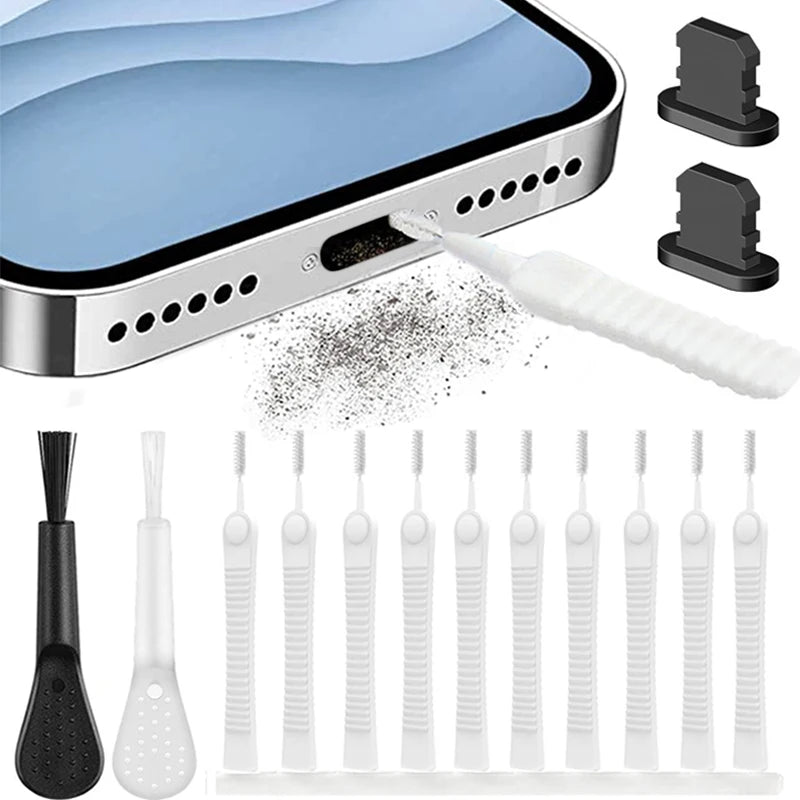 Phone Charging Port Cleaner Kit — Dust Plug Removal Tool for iPhone & Keyboard