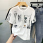 Herren Baumwoll-T-Shirt mit kurzem Arm und neuem Print