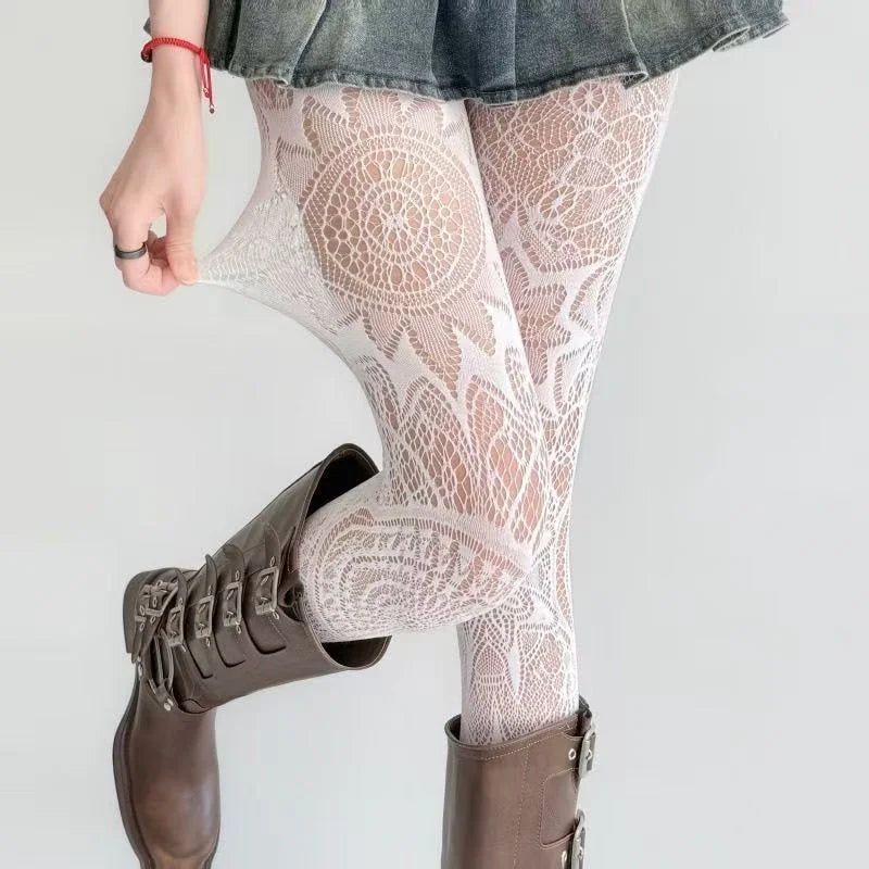 Lace Mesh Floral Stocking Tights | Women Pantyhose