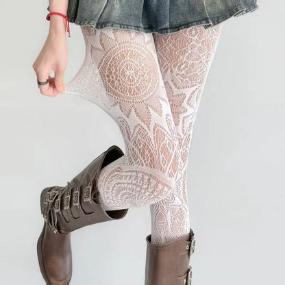 Lace Mesh Floral Stocking Tights | Women Pantyhose