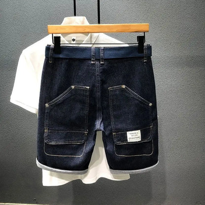 Men's Cargo Denim Shorts | Deep Blue Streetwear
