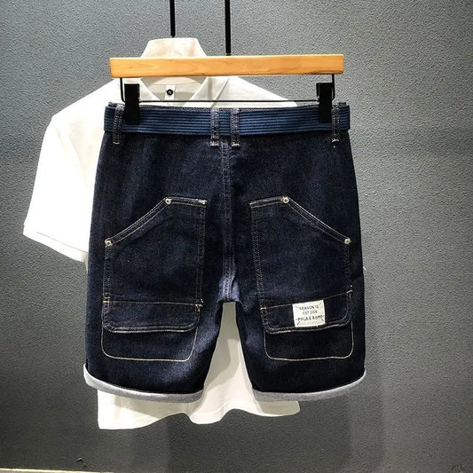 Men's Cargo Denim Shorts | Deep Blue Streetwear