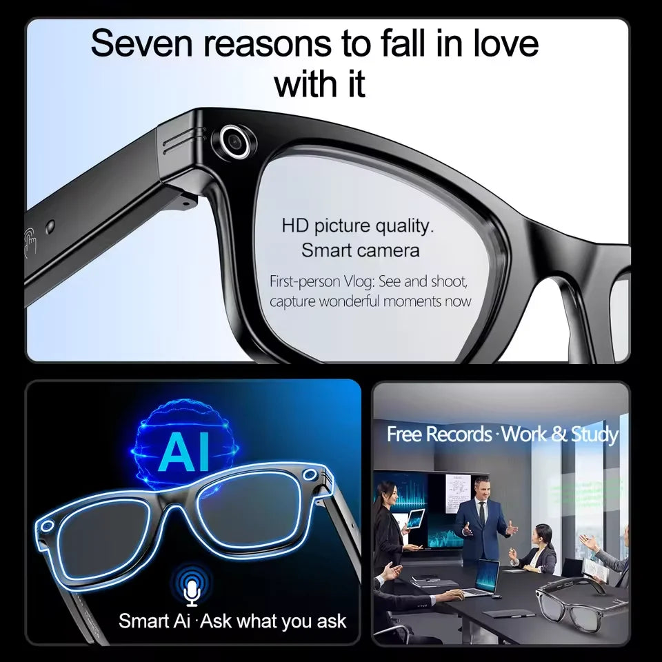 800W Camera AI Smart Translation Sunglasses – Waterproof, Color-Changing, Photo & Video