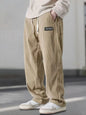 Herren-Cordhose mit geradem Bein, Kordelzug in der Taille, Taschen und Logo-Design – dehnbar, lässige Passform für den Alltag, Frühli