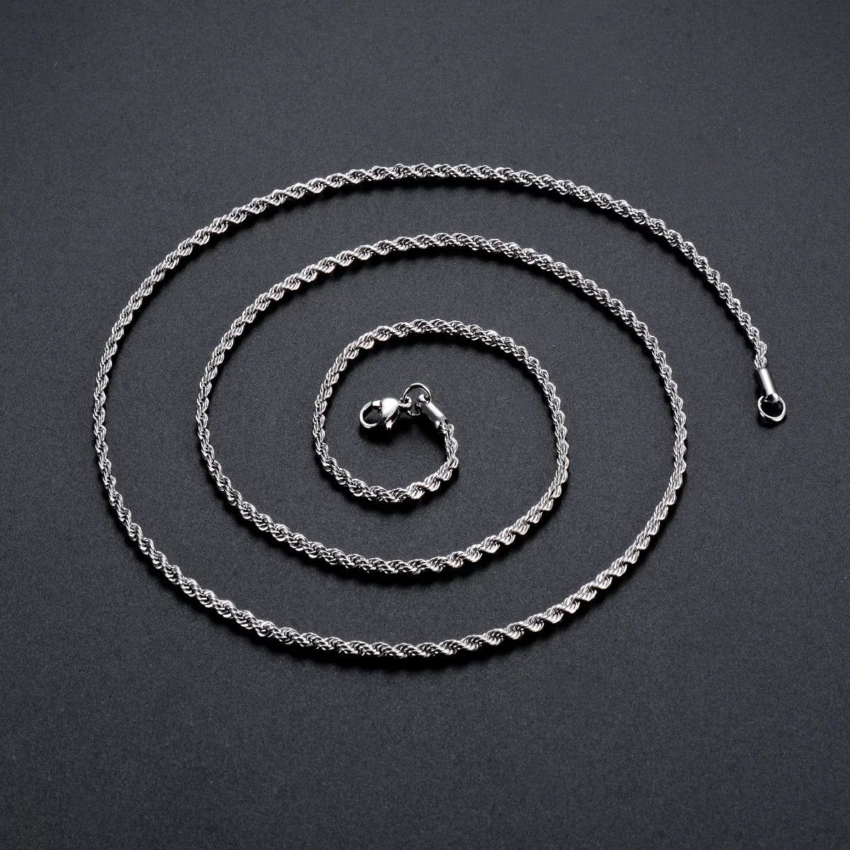 925 Sterling Silver Rope Chain Necklace Bracelet