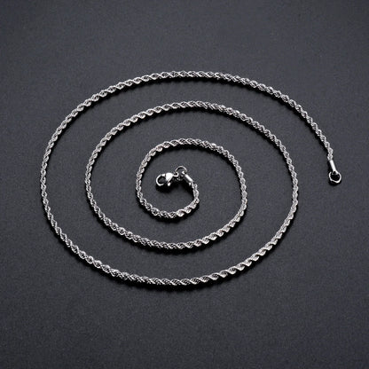 925 Sterling Silver Rope Chain Necklace Bracelet