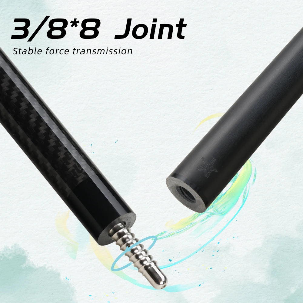 Crical Carbon Fiber Pool Cue Stick Carbon fiber Billiard Cue Stick Kit  low deflection 3/8*8 joint with billar Cases