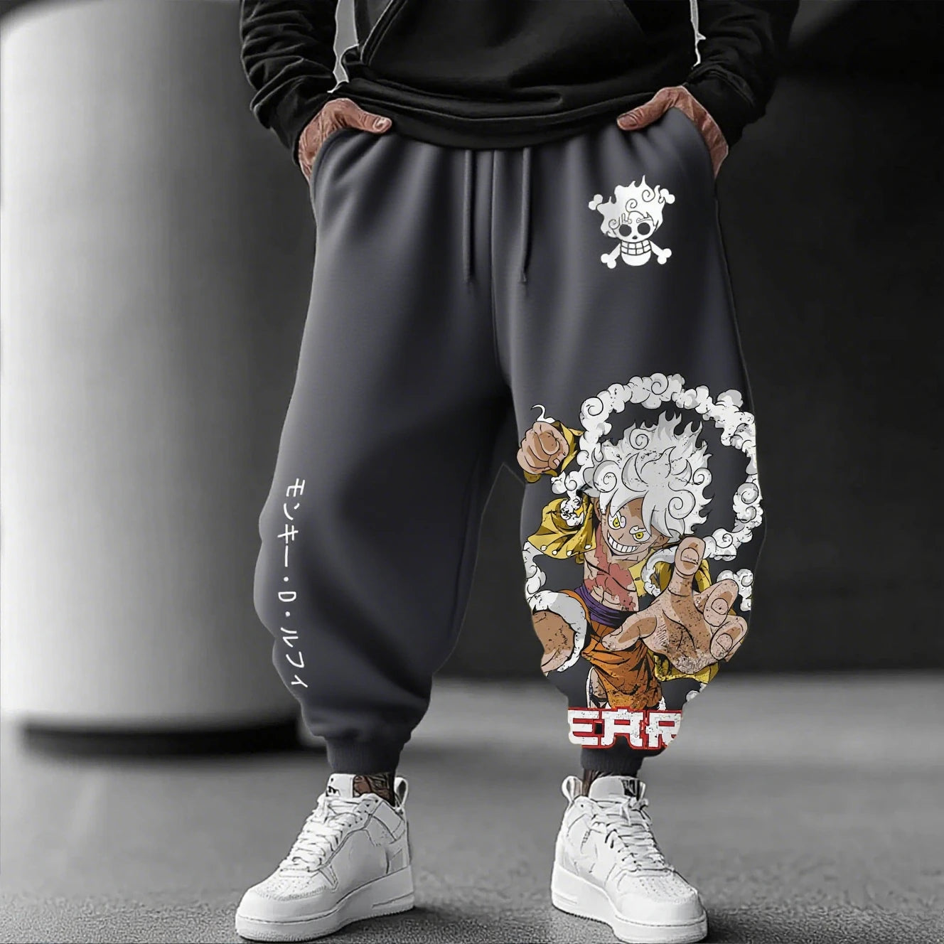 One Piece Luffy Gear 5 Nika Herrenhose Anime Print Streetwear Casual Gym Sporthose Hiphop Jogginghose Frühling Herbst Trend
