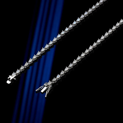 Diamond tennis bracelet on a dark background